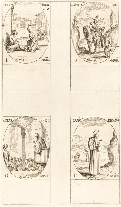 St. Martin, St. Tryphon und Gefährten, St. Renatus, St. Didacus von Jacques Callot