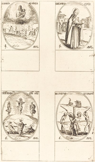 St. Maria vom Schnee; St. Memmius, Bischof; Die Verklärung; Sts. Justus und Pastor von Jacques Callot