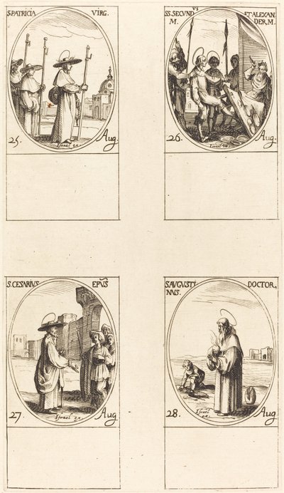 St. Patricia; Sts. Secundus und Alexander; St. Cesarius; St. Augustin von Jacques Callot