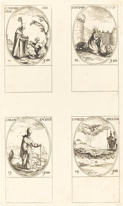 St. Theodosius; St. Tatiana; St. Hilary; St. Felix von Jacques Callot