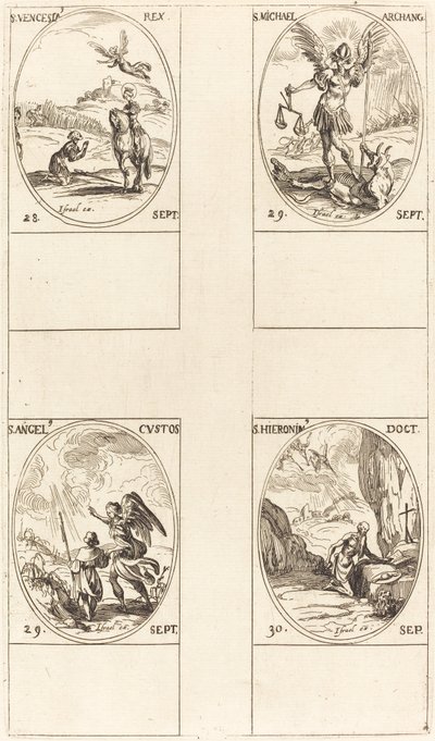 St. Wenzel; St. Michael, Erzengel; Der Schutzengel; St. Hieronymus von Jacques Callot