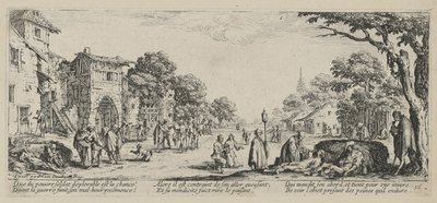 Sterbende am Straßenrand, Blatt 16 der Folge „Grauen des Krieges“ von Jacques Callot