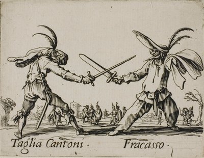 Taglia Cantoni - Fracasso, Platte 24 aus Balli di Sfessania von Jacques Callot