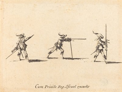 Einnahme der Schussposition mit dem Musket von Jacques Callot