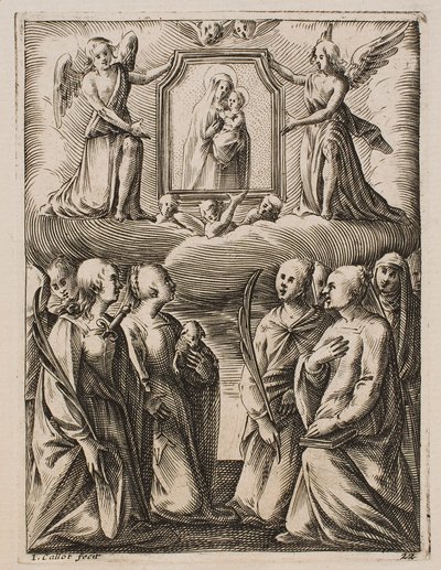 Die Anbetung der Jungfrau und des Kindes, aus der Serie „Bilder von Rom“ von Jacques Callot