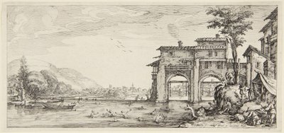 Die Badenden, aus der Serie Paysages Gravées pour Jean de Médicis, Paysages Dessinés à Florence von Jacques Callot