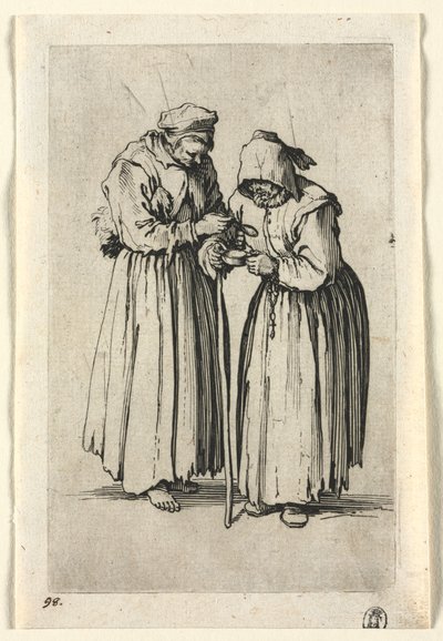 Die Bettler: Zwei Bettlerfrauen, ca. 1623 von Jacques Callot