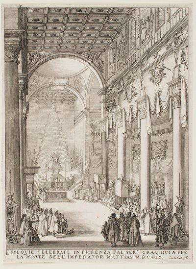Der Katafalk des Kaisers Matthias von Jacques Callot