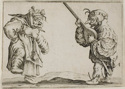 Die Tänzer mit der Laute, aus Die Caprices von Jacques Callot