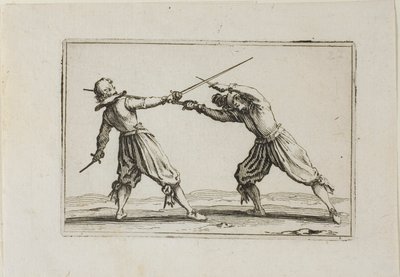 Das Duell mit Schwertern und Dolchen, aus Die Capricen von Jacques Callot