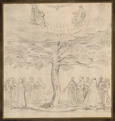 Die Heilige Dreifaltigkeit im Baum des Lebens, verehrt von Franziskanern von Jacques Callot