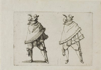 Der Mann in seinem Mantel, aus Die Launen von Jacques Callot