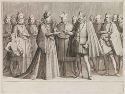 Die Hochzeit von Ferdinand I. mit Christine von Lothringen, aus der Serie "Das Leben von Ferdinand de Medici" von Jacques Callot