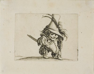Der dickbäuchige Mann mit hohem Hut, aus Varie Figure Gobbi von Jacques Callot