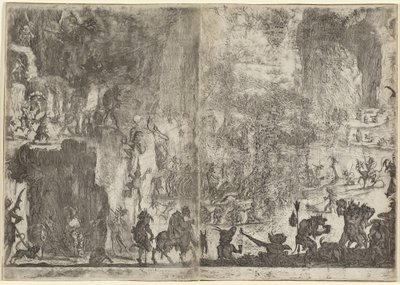 Die Versuchung des heiligen Antonius (erste Version), um 1617 von Jacques Callot