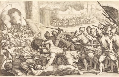 Die Truppen erzwingen das Tor einer Stadt von Jacques Callot