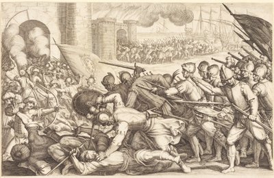 Die Truppen erzwingen den Zugang durch das Tor einer Stadt von Jacques Callot