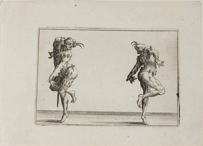 Die beiden Pantalons, die ihren Rücken kehren, aus Die Kaprizen von Jacques Callot