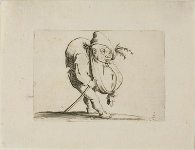 Der Ungleiche mit einem Stock, aus Varie Figure Gobbi von Jacques Callot