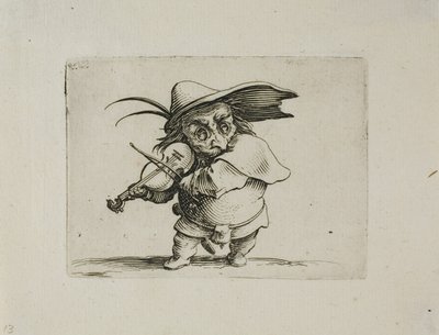 Der Geigenspieler, aus Varie Figure Gobbi von Jacques Callot