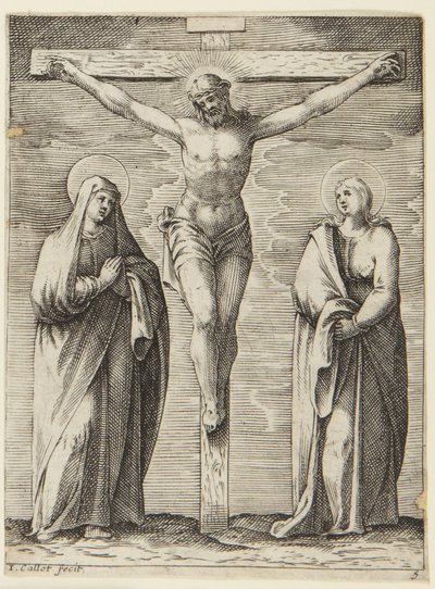 Die Jungfrau und St. Johannes am Fuße des Kreuzes von Jacques Callot
