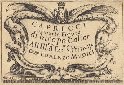 Titelseite für Die Capricci, ca. 1617 von Jacques Callot