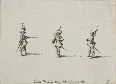 Unbewaffnete Übung, Platte eins aus Die Militärübungen von Jacques Callot