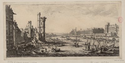 Ansicht des Louvre und der ehemaligen Porte de Nesle von Jacques Callot