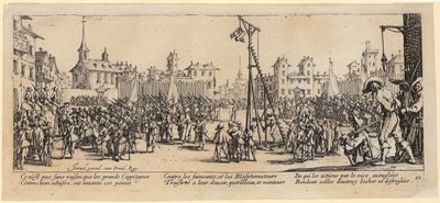 Wippgalgen, Blatt 10 der Folge "Die Grauen des Krieges" von Jacques Callot