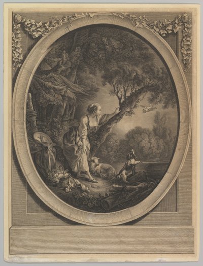 Die Ankunft des Boten, 18. Jahrhundert von Jacques Firmin Beauvarlet
