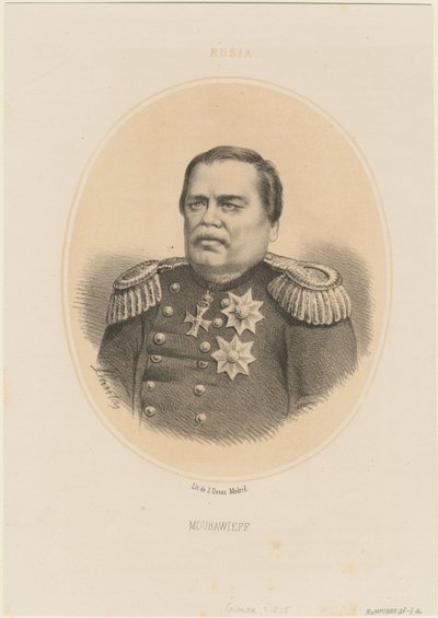 Porträt von Graf Nikolay Muravyov-Amursky 1809-1881, 1865 von Jacques Francois Gauderique Llanta
