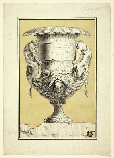 Monumentale Vase mit anthropomorphen Figuren von Jacques Francois Joseph Saly