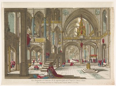 Ansicht des Innenraums der Kirche St. Johannes von Lateran in Rom von Jacques Gabriel Huquier