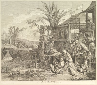 Die chinesische Jagd, aus Chinoiserien von Jacques Gabriel Huquier