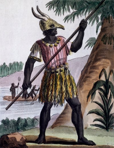 Stange für Beschneidungen durch Neger auf der Insel Gorée, Senegal, Farbstich nach einer Zeichnung von Labrousse, aus Encyclopedia of voyages, von Jacques Grasset de Saint-Sauveur von Jacques Grasset de Saint Sauveur