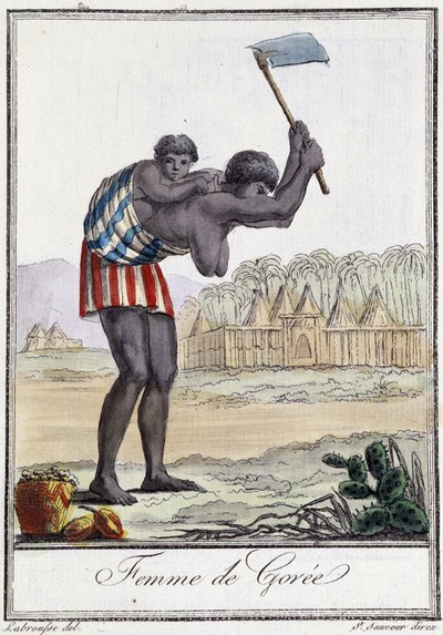 Frau von Gorée (Senegal) - in „Encyclopedia of Travels“ von Grasset St Sauveur, ed. 1796 von Jacques Grasset de Saint Sauveur