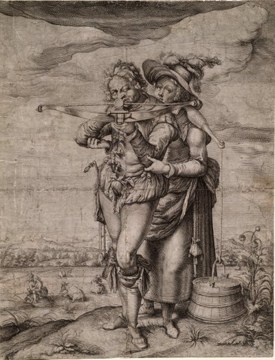 Der Armbrustschütze und die Milchmagd von Jacques II de Gheyn