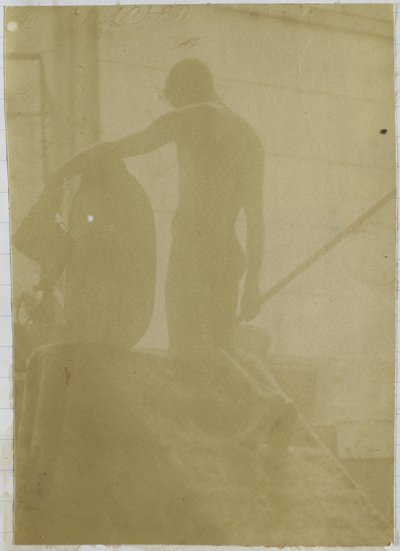 Studie eines männlichen Aktmodells, kniend und von hinten gesehen, im Atelier von Jacques de Lalaing von Jacques Lalaing (attributed to)