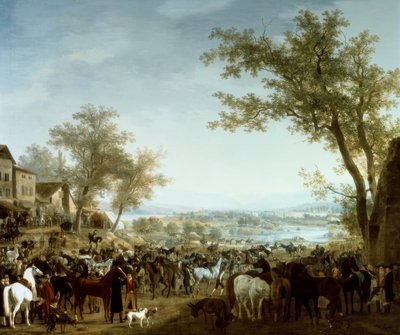 Pferdemarkt in Gaillard von Jacques Laurent Agasse