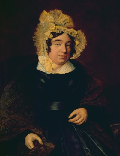 Porträt von Mrs. Edward Cross in einem dunklen Satinkleid mit einem Paisley-Schal, 1838 von Jacques Laurent Agasse