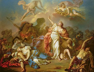 Apollo und Diana greifen die Kinder der Niobe an von Jacques Louis David