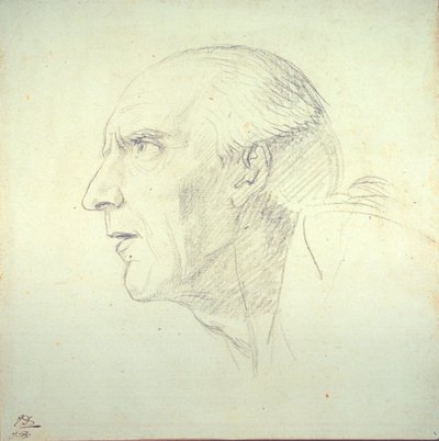 Kopf eines alten Mannes im Profil von Jacques Louis David