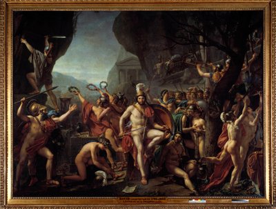 Leonidas bei den Thermopylen - Episode der Schlacht bei den Thermopylen im Jahr 480 v. Chr., in der die Griechen gegen die Perser von Xerxes I. kämpften von Jacques Louis David