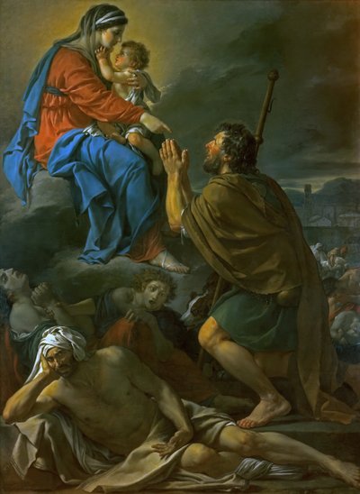 Der heilige Rochus bittet die Jungfrau Maria um Befreiung von der Pest, 1780 von Jacques Louis David