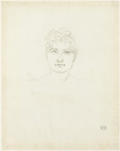 Skizze eines Frauenkopfes von Jacques Louis David