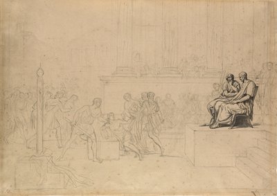 Studie zur Hinrichtung der Söhne des Brutus von Jacques Louis David