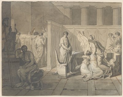 Die Liktoren bringen Brutus die Leichen seiner Söhne von Jacques Louis David