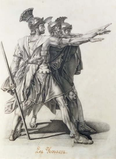 Der Schwur der Horatier, Detail der Horatier von Jacques Louis David
