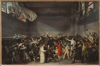 Der Eid des Ballhauses, als die drei Stände sich weigerten, sich auf königlichen Befehl aufzulösen von Jacques Louis David