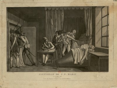 Die Ermordung von Jean-Paul Marat, 1793 von Jacques Marchand